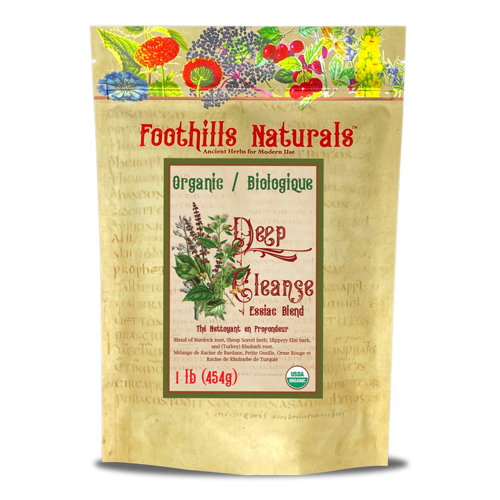 Deep Cleanse Tea Organic - 1 Pound (454g) Traditional 4 Herb Recipe - Detoxifying, Restorative 400+ Servings
