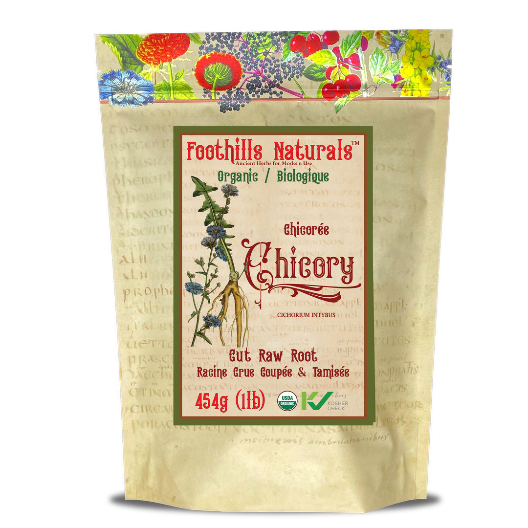 Chicory Root Organic Raw Dried, Cut, Root - Source of Antioxidants