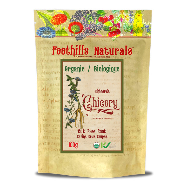 Chicory Root Organic Raw Dried, Cut, Root - Source of Antioxidants