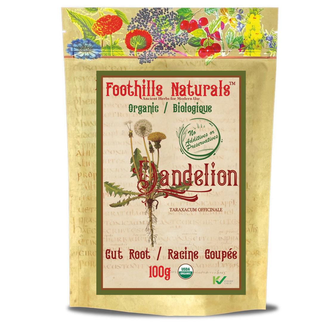 Dandelion Root Organic - Raw Dried, Cut