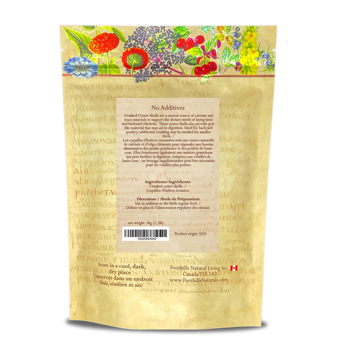 Oyster Shells Crushed - 1 kg (2.2 lb) Natural Source of Calcium, Nothing Added