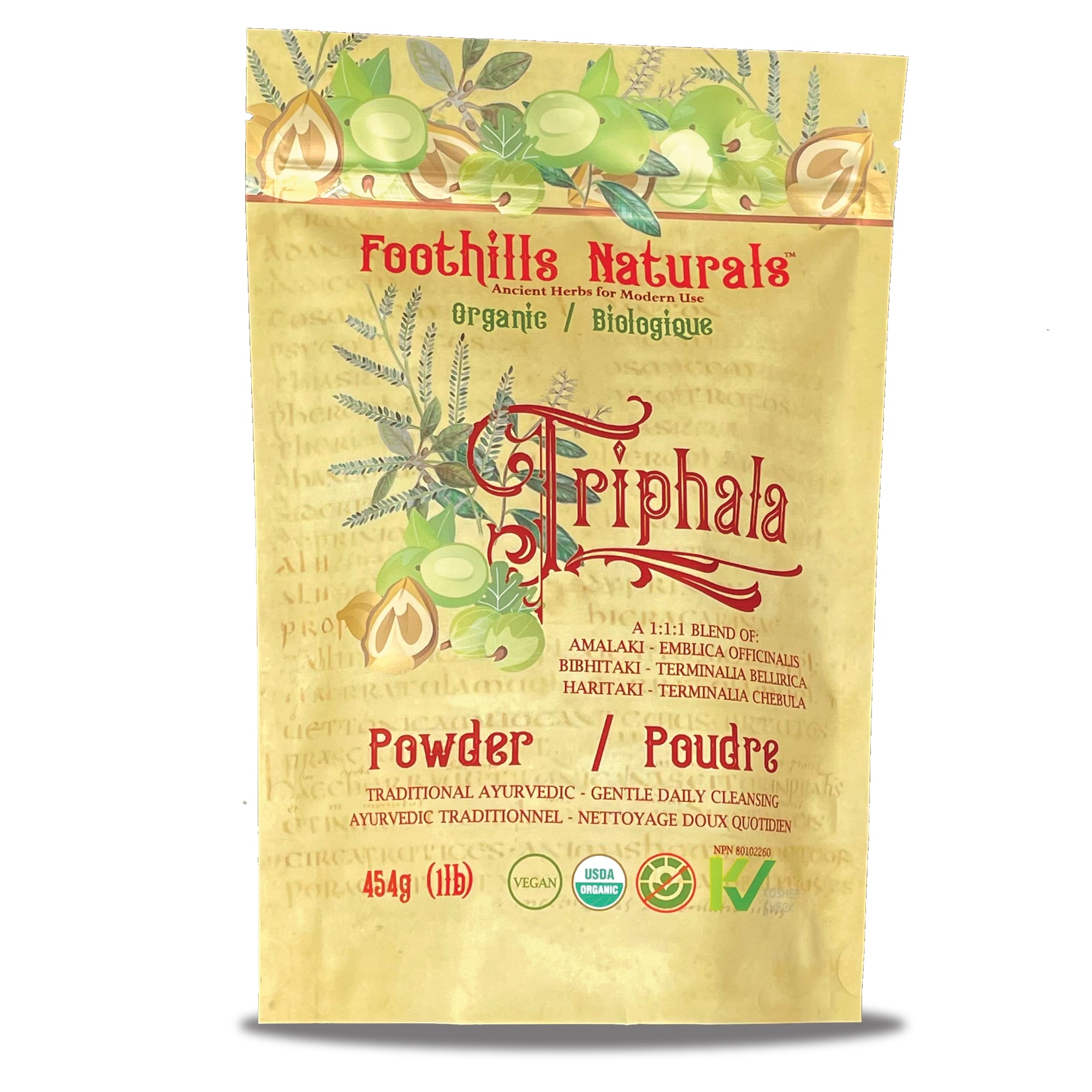 Triphala Powder Organic - 1 Pound / 454g Rejuvenating Ayurvedic Tonic