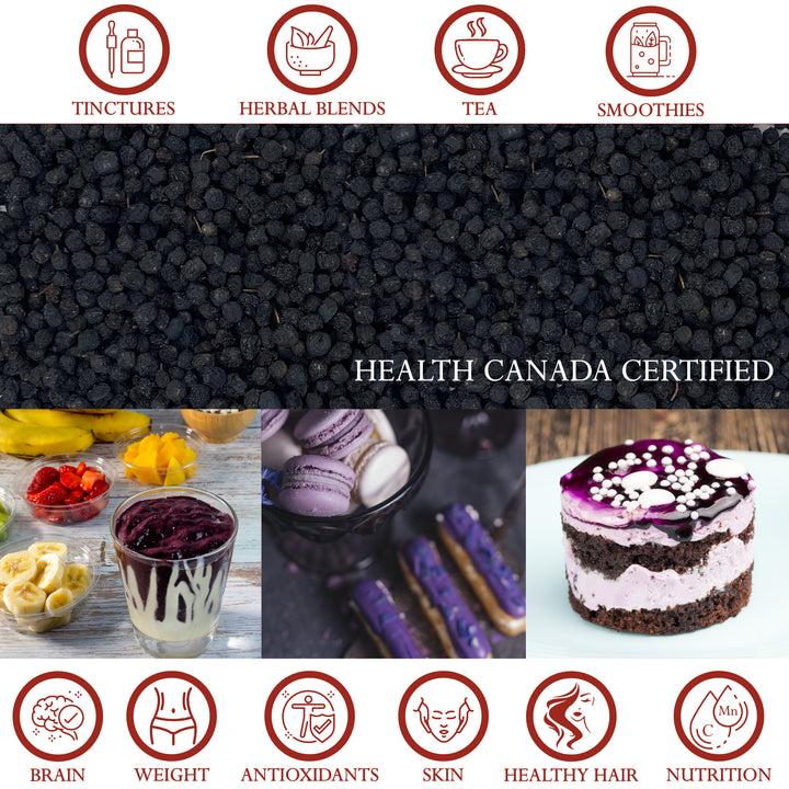 Naturals Aronia Black Chokeberry Organic - 454g / 1 pound No Additives | Foothills Naturals Canada | Ancient Herbs for Modern Use
