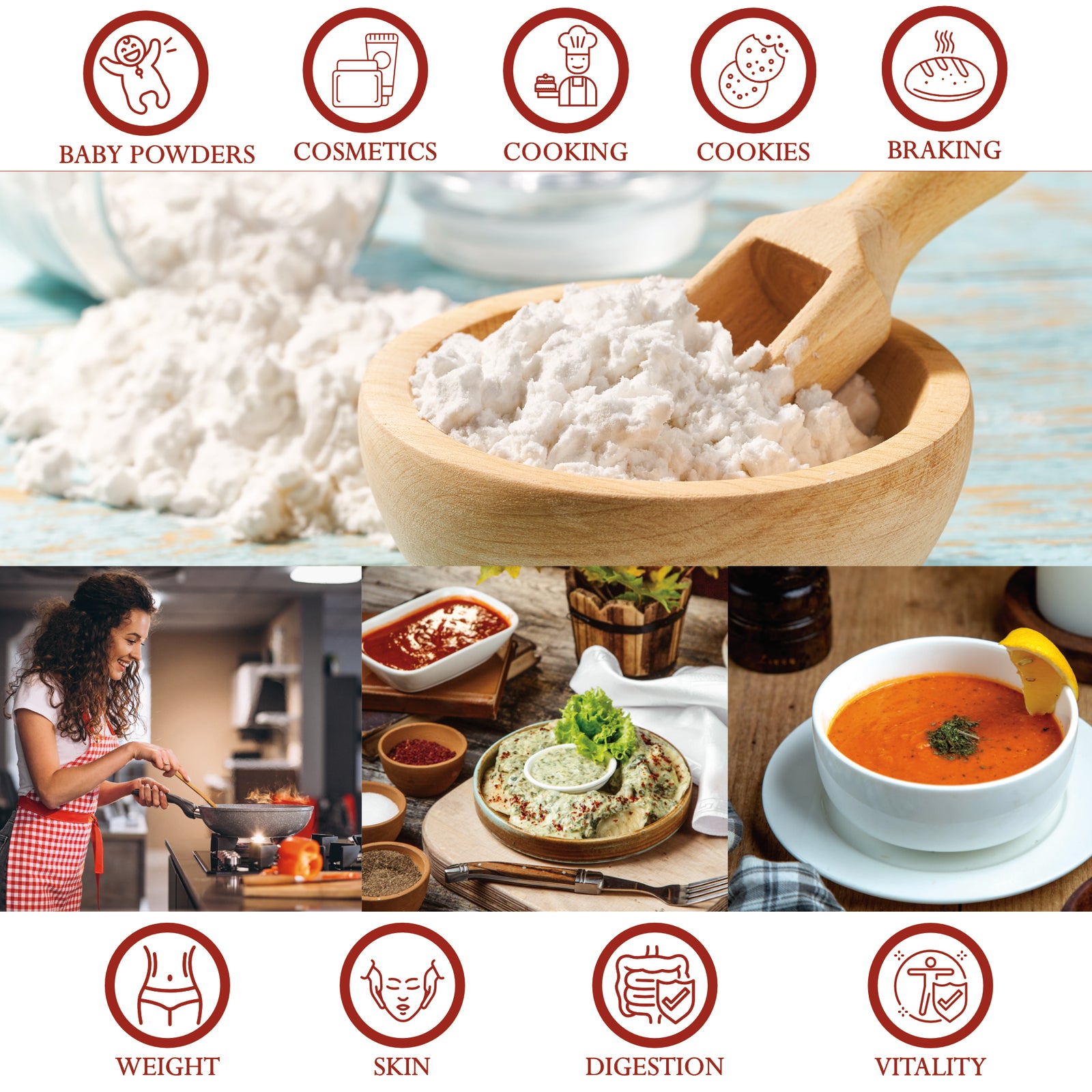 Arrowroot Organic - 1 Pound (454g) Starch, Flour | Foothills Naturals Canada | Ancient Herbs for Modern Use