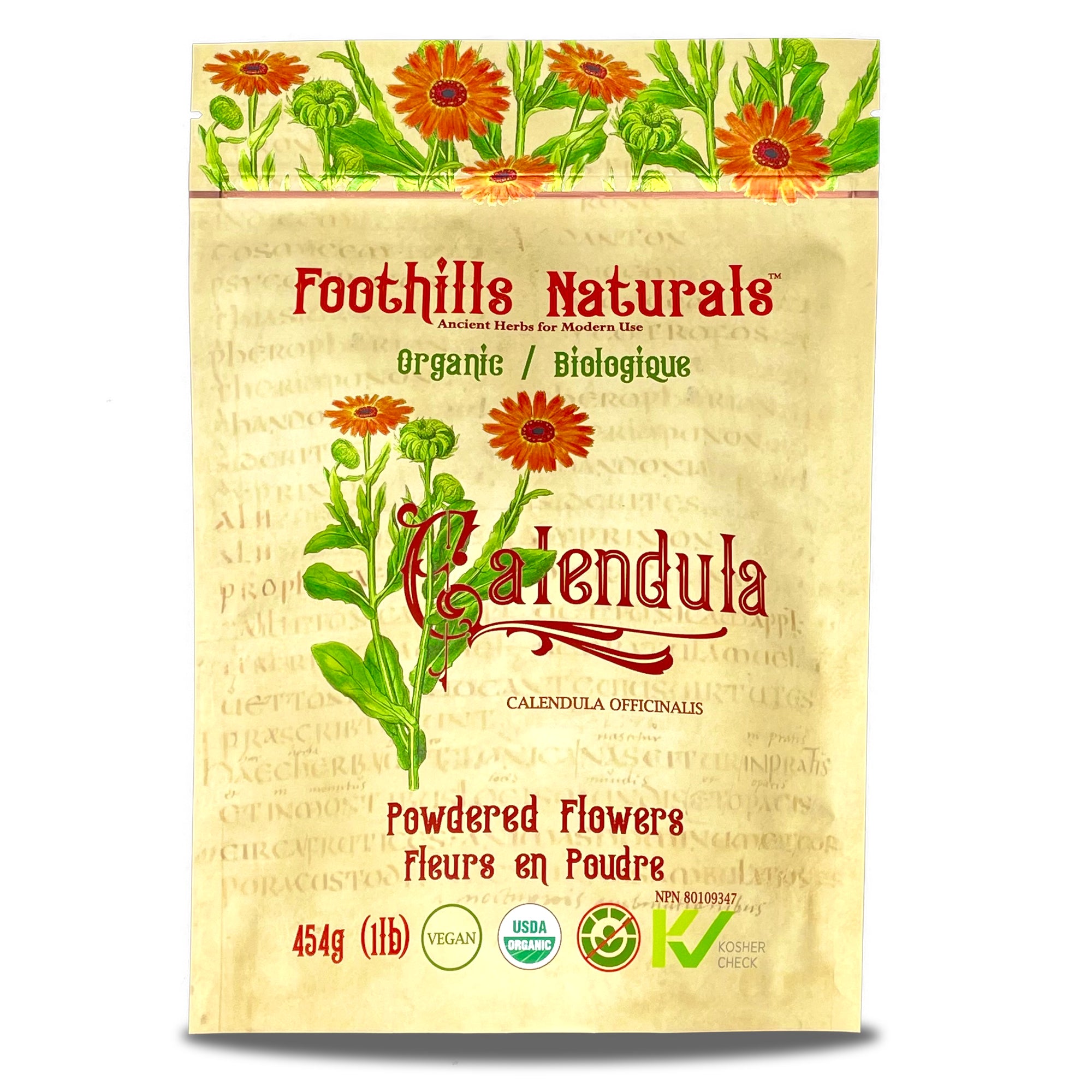 Calendula Flowers Powder Organic - Pure, No Additives Digestive Tract and Skin Health