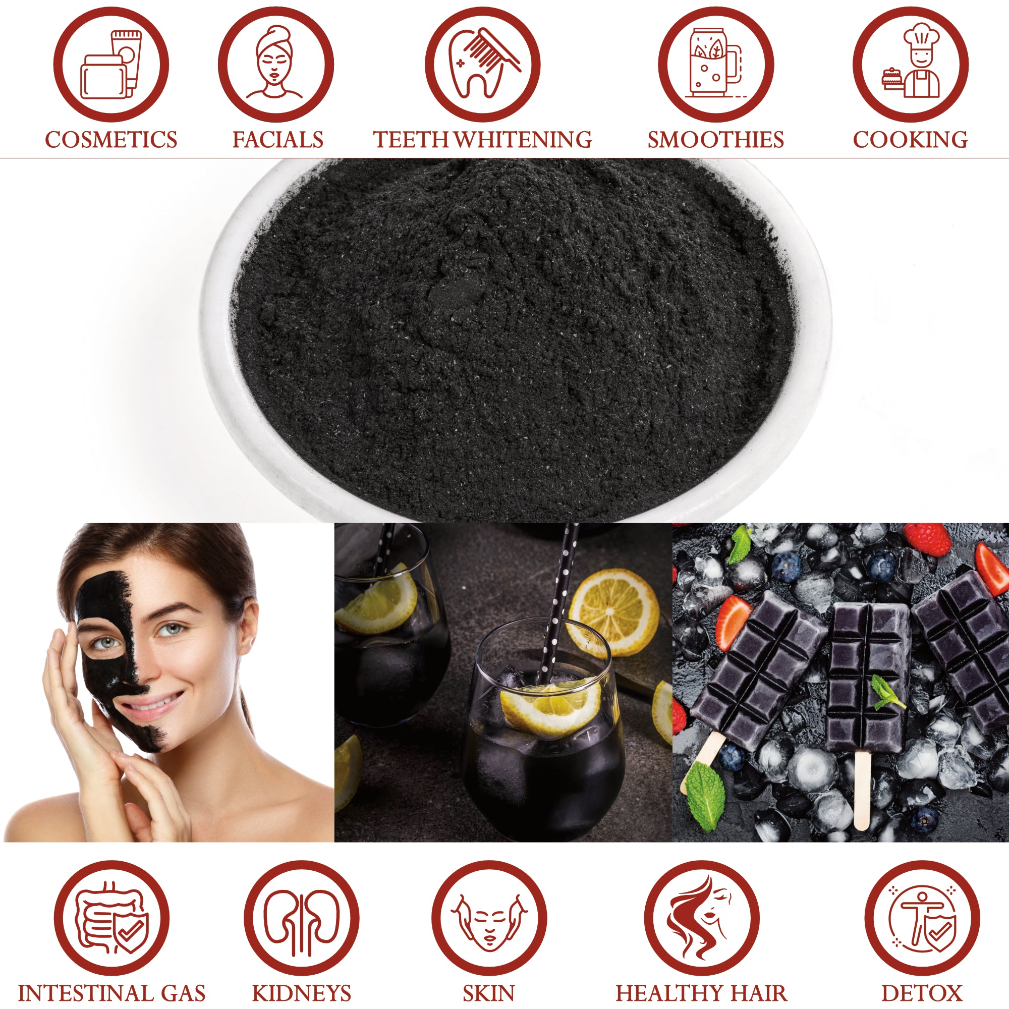 Activated Charcoal - 454g (1 lb) from Coconut Shell, Fine Powder, Pure No Fillers | Foothills Naturals Canada | Ancient Herbs for Modern Use