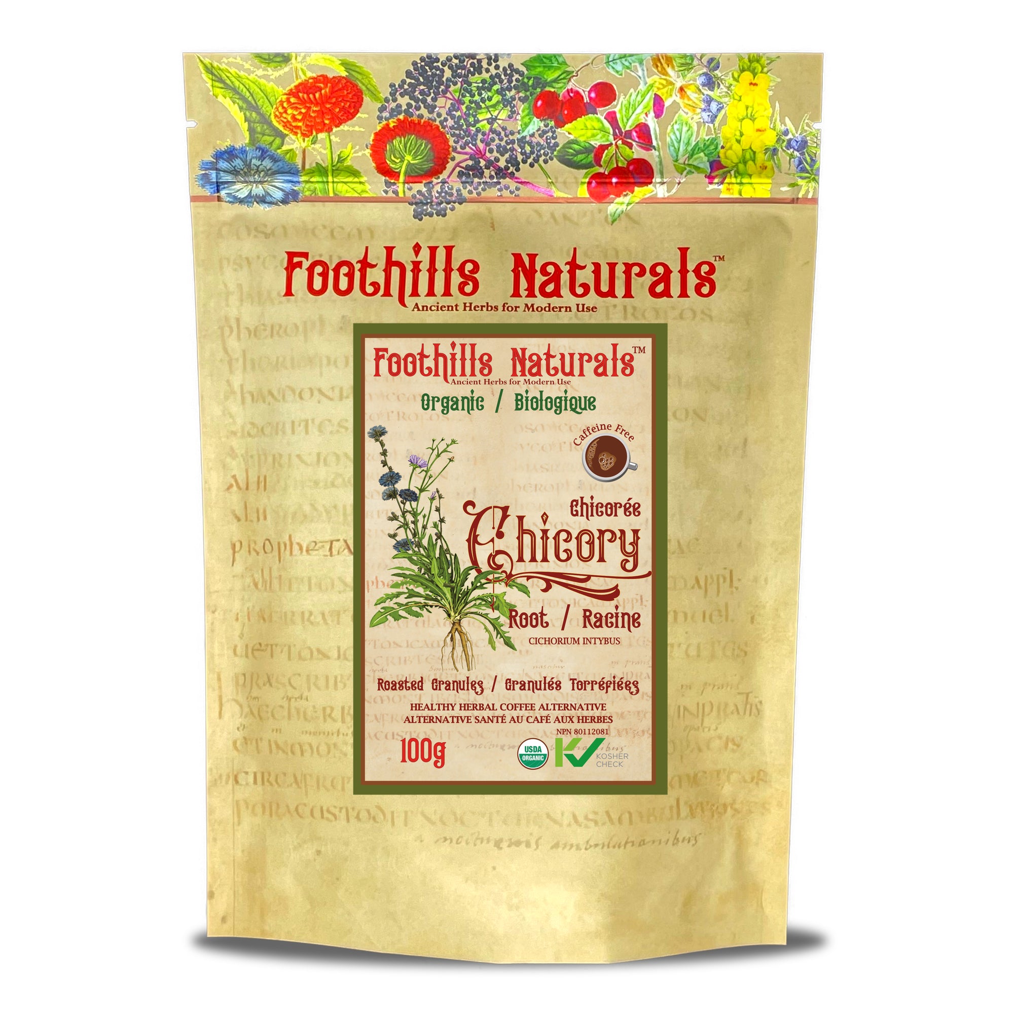 Chicory Roasted Granules Organic – Herbal Coffee Alternative, Caffeine-Free, Only 1 Ingredient