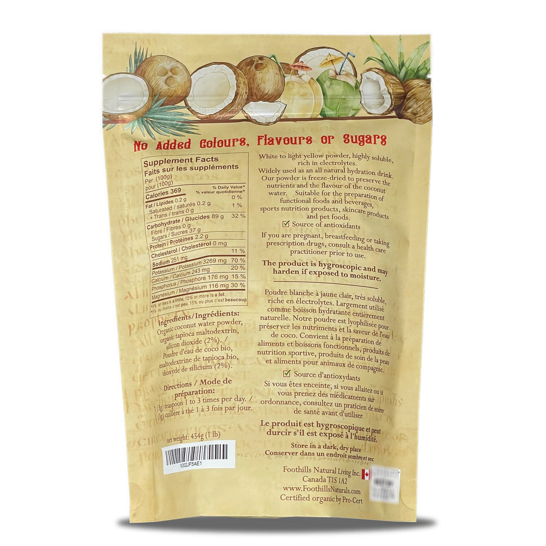 Coconut Water Powder Organic - No Added Flavours or Sugars, Freeze-Dried