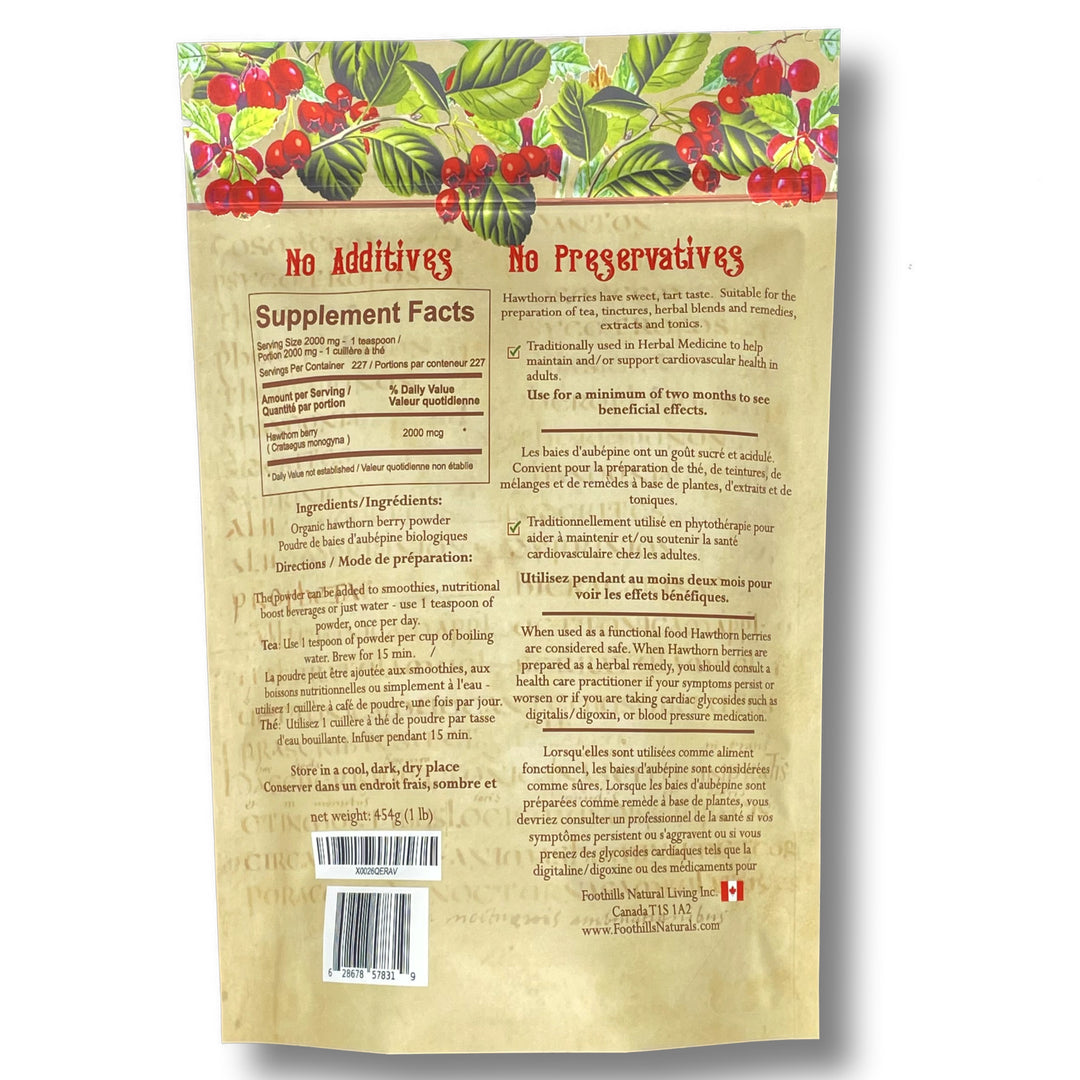 Hawthorn Berries Powder Organic - Heart Health Support