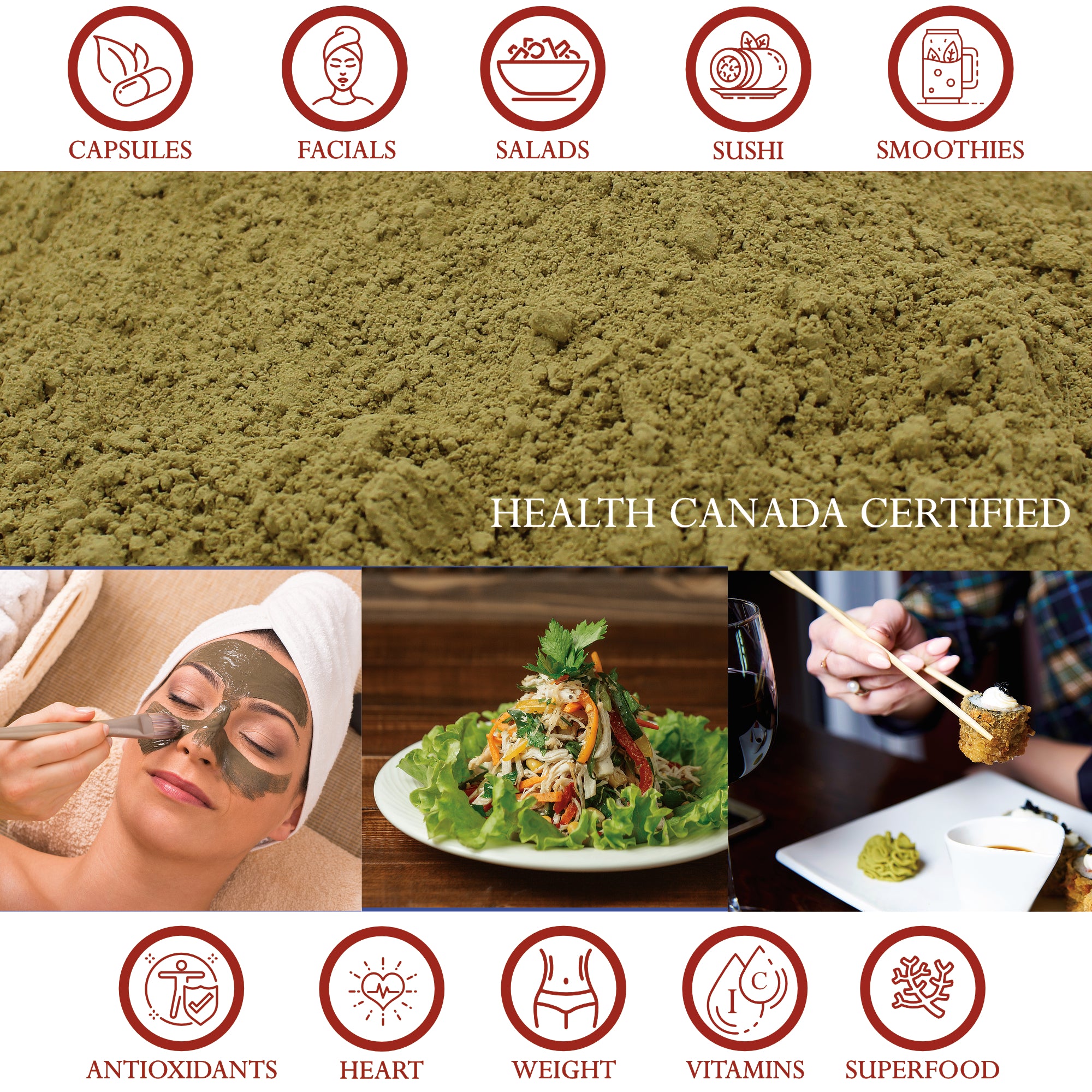 Kelp Powder Organic - Canadian, Source of Bioavailable Iodine