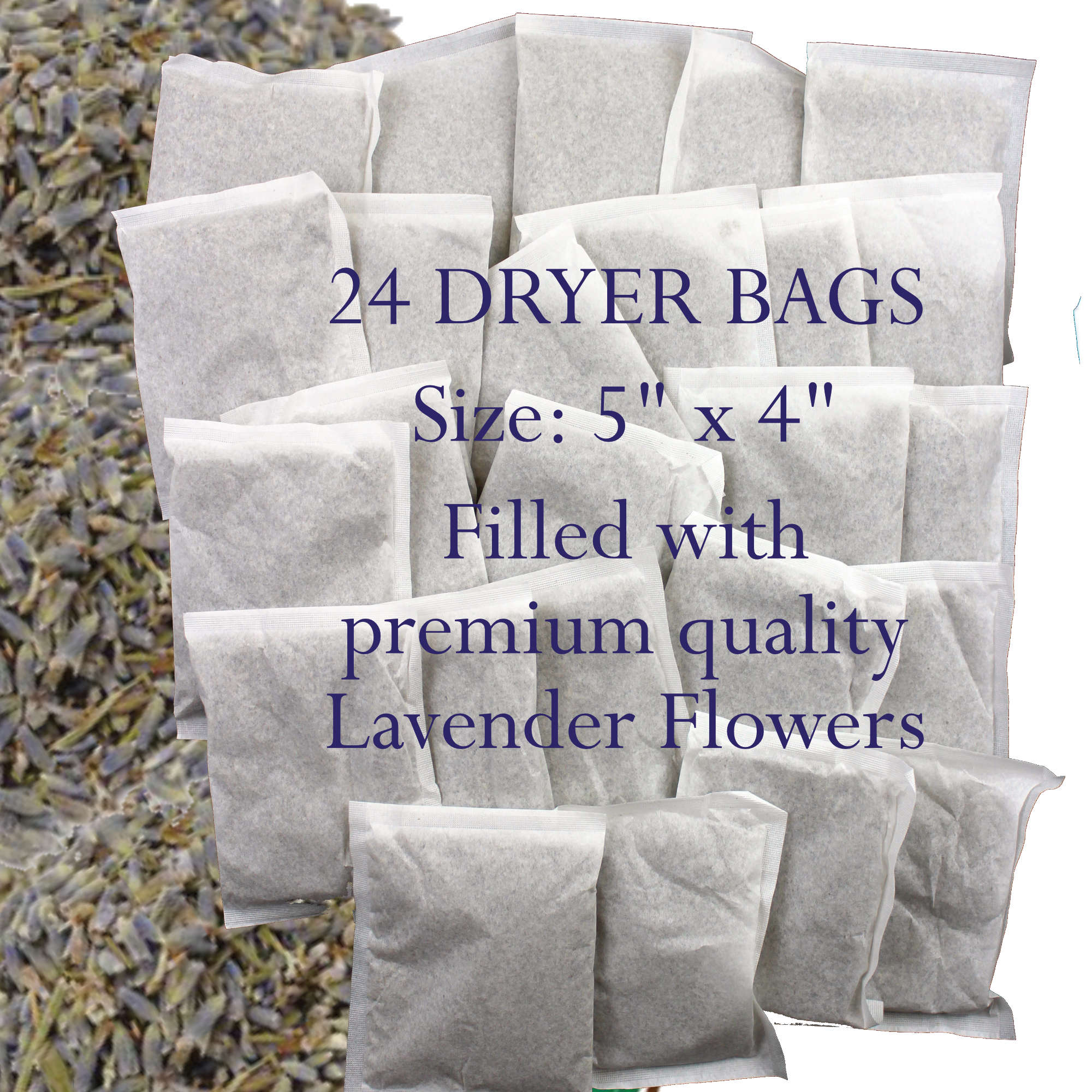 Lavender Laundry Dryer Freshener Organic - 24 Count - Natural, Anti-static | Foothills Naturals Canada | Ancient Herbs for Modern Use