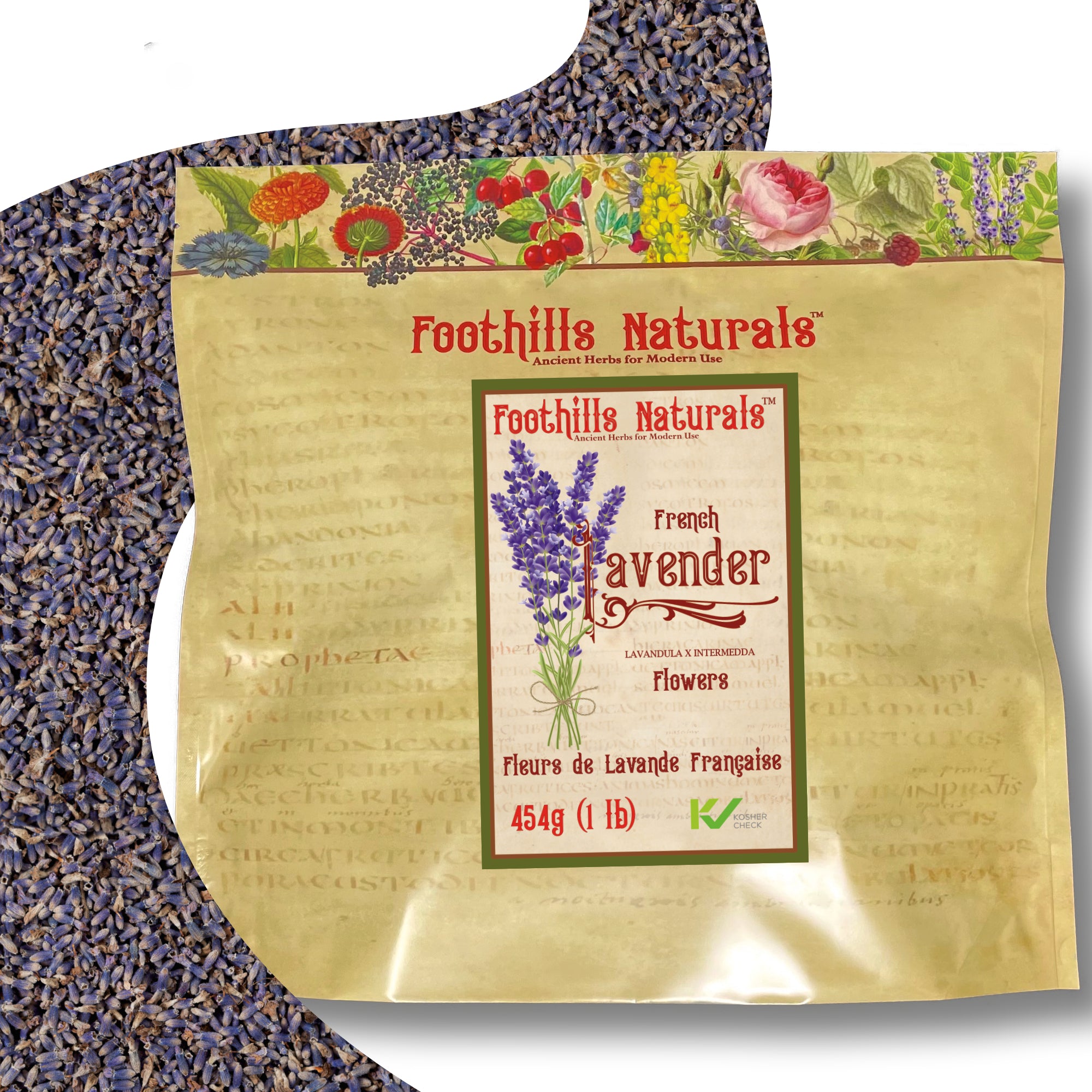 French Lavender Flowers - 454g / 1 pound , for Tea, Cosmetics and Brewing