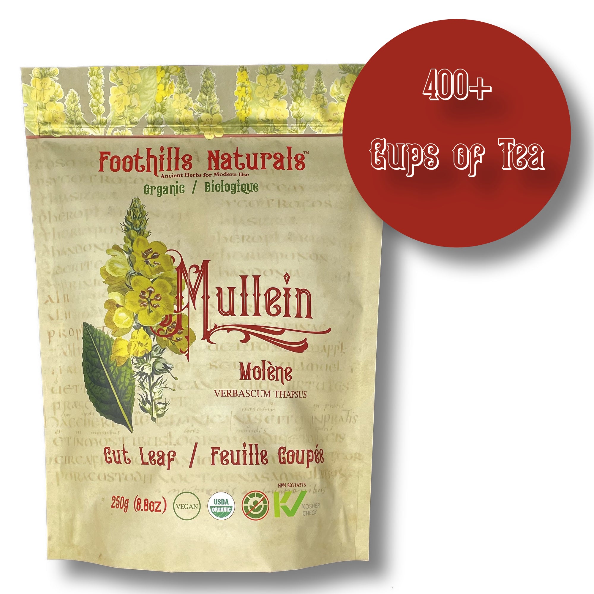 Mullein Leaf Cut and Sifted Organic - Lung Health, Cough and Flu Relief