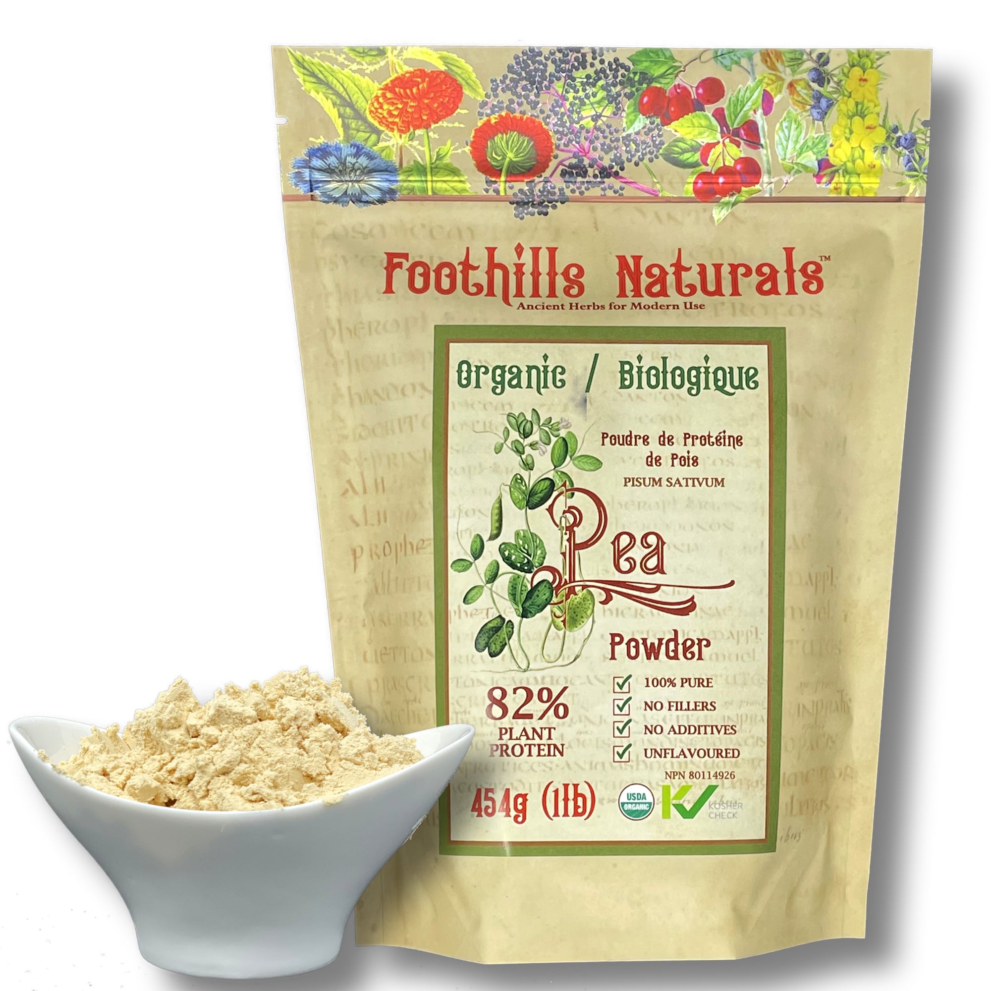 Pea Protein Powder Organic - 82% Plant Protein, No Additives, Unsweetened