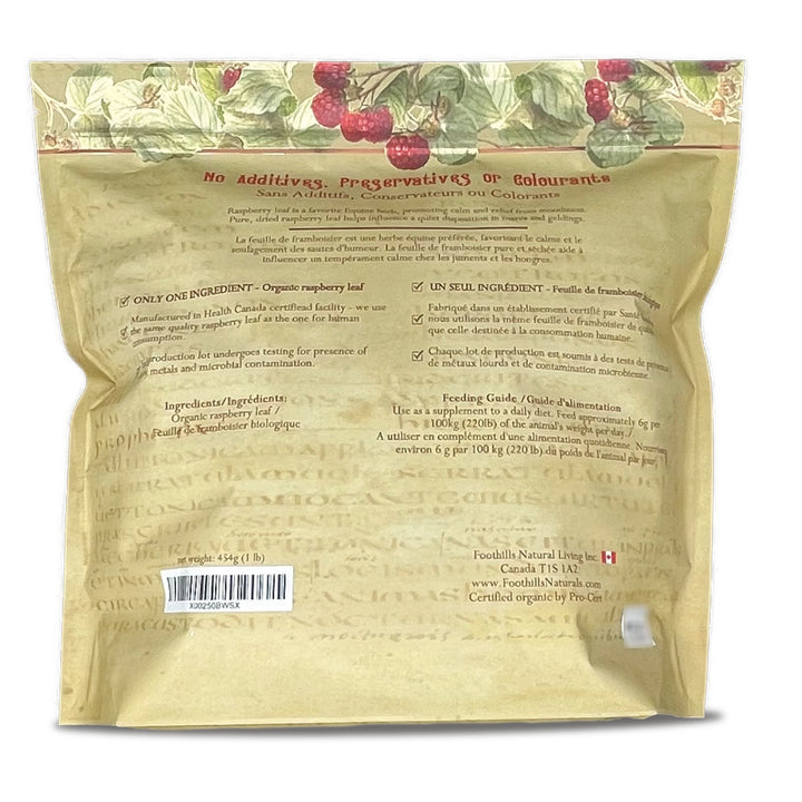 Raspberry Leaf Organic Cut and Sifted - 1 Pound (454g) Equine Herb for Mares, Geldings, Stallions. Nutritional, Moodiness Control