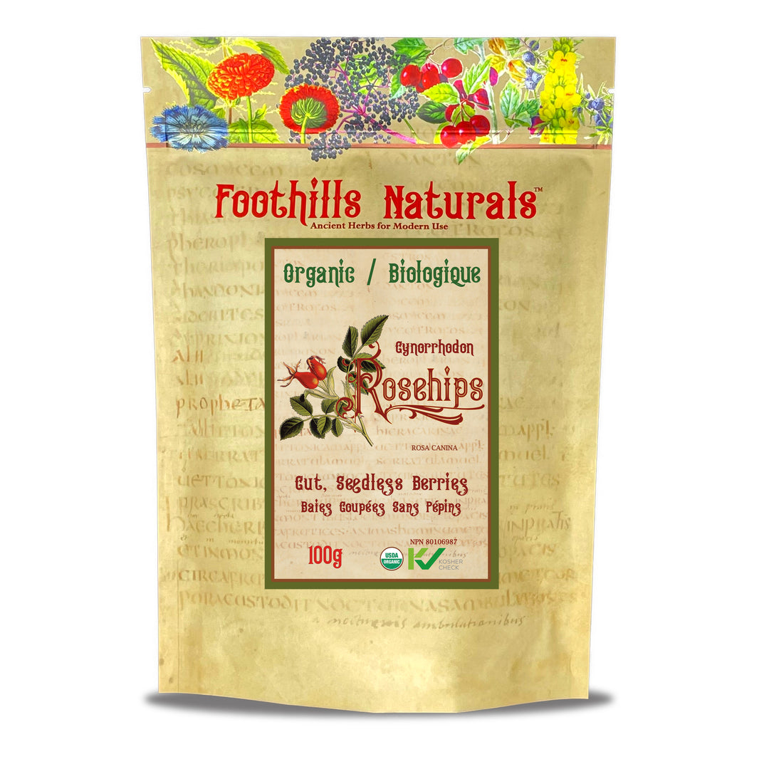 Rosehips Organic, Cut, Seedless - For Healing Tea, Tonic, Gourmet Cooking and Brewing Recipes