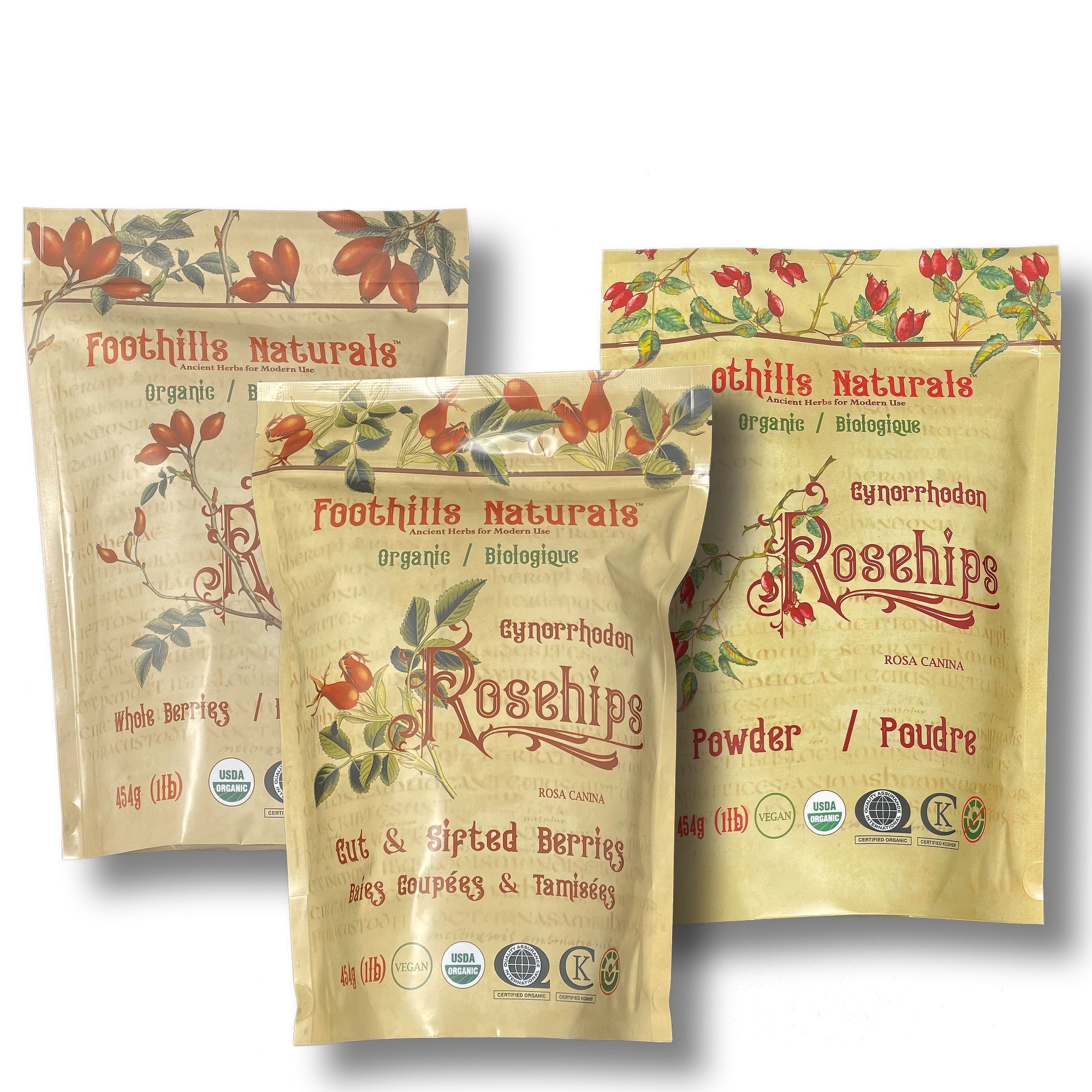 Rosehips Organic Whole Dried - For tea, Herbal Supplements, Brewing