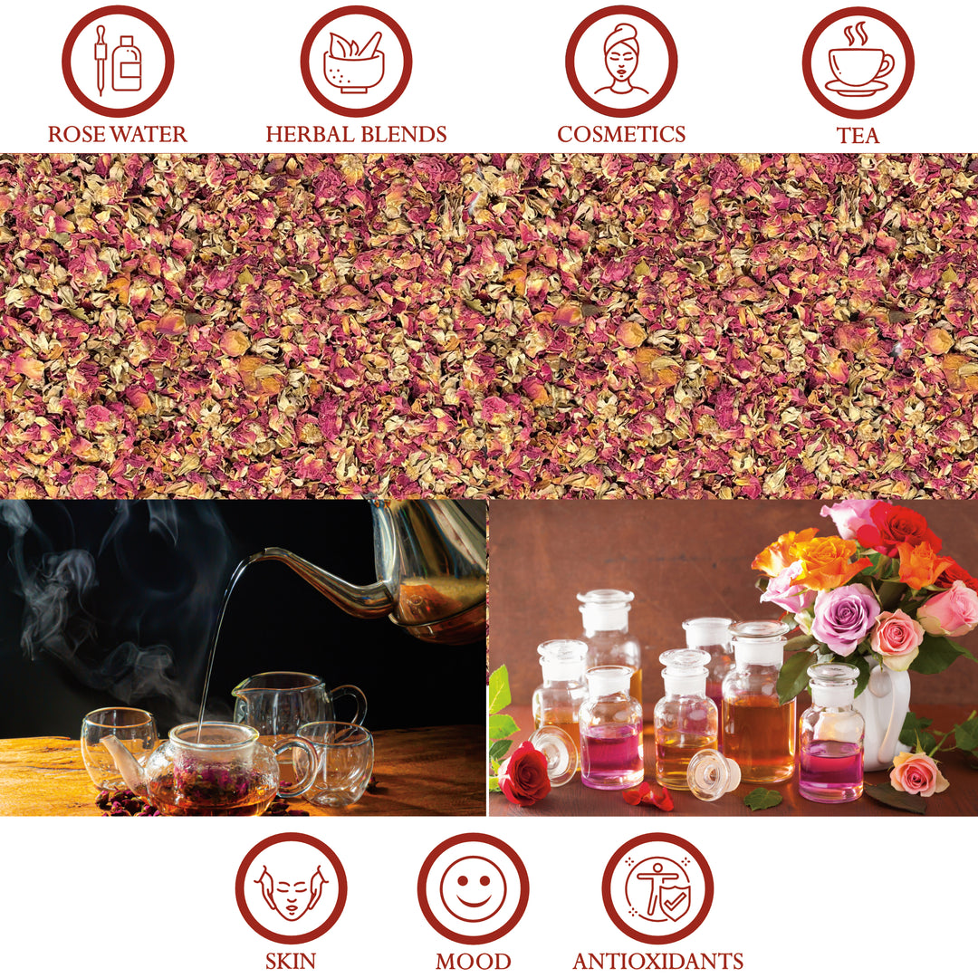 Rose Petals and Buds Organic - for Skin Tonics, Tea, Jams and Cooking