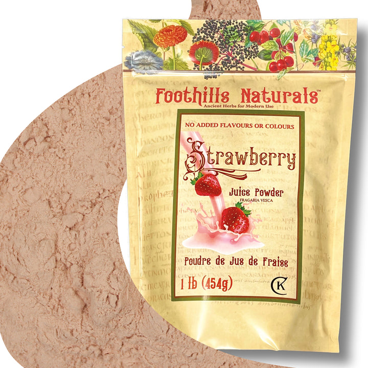 Foothills Naturals Strawberry Juice Powder - 1 lb (454g) No Added Colours Sugars | Foothills Naturals Canada | Ancient Herbs for Modern Use